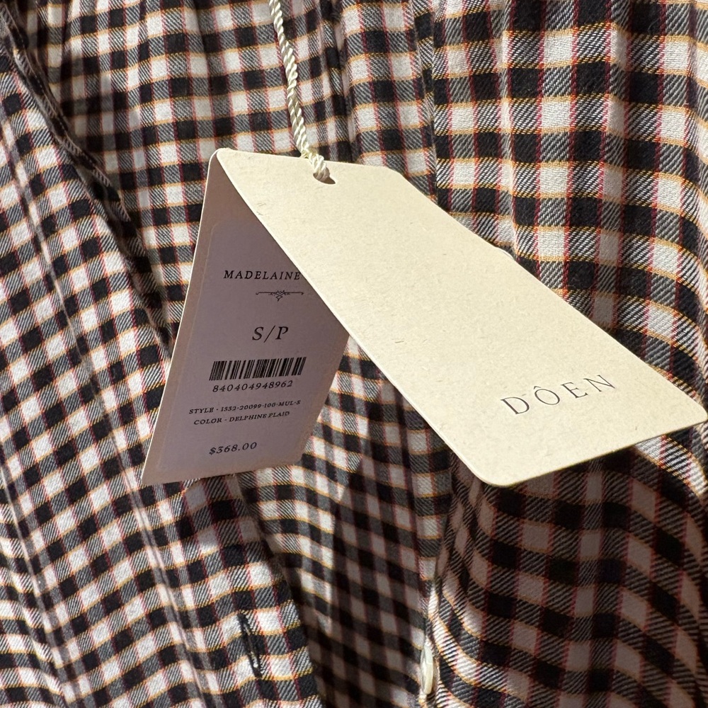 NWT DOEN MADELAINE DRESS IN DELPHINE PLAID - Picture 6 of 6